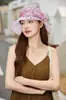 Sombrero de Pescador de Organza Floral de Ala Ancha para Mujer, Sombrero Elegante y con Estilo para Protección Solar, Sombrero de Playa de Moda para Viajes