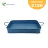 Bandeja rectangular de metal galvanizado con asa de doble oreja, bandeja para fiestas, plato de hojalata para fruta, directo de fábrica