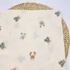 Tejido de gasa de doble capa, tejido crepé con estampado de oso, saco de dormir con chaleco para mascotas, ropa a prueba de mosquitos, tejido para ropa de dormir casera para mujer