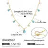 Brincos Wanxing Transfronteiriços de Aço Inoxidável para Mulheres, Banhados a Ouro 18K, Zircônia, Formato de Gota d'Água, Turquesa, Brinco com Franja na Frente e Atrás