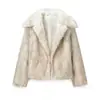 Atacado de Roupas Femininas Transfronteiriças Estilo Europeu e Americano 2026 Outono e Inverno Novo Jaqueta Casaco Curto de Pele Estilo Francês