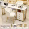 Mesa para Uñas 2026 Nuevo Modelo Individual Mesa Larga de Mármol Sintético Pequeño Juego de Mesa y Silla para Salón de Uñas Estación de Trabajo para Uñas