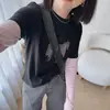 Algodón Cepillado Engrosado Falso Dos Piezas Diseño Primavera Temprana 2026 Estampado de Nicho Color Pony Bloque de Color Camiseta de Manga Larga Top para Mujer