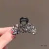 Pinza de Garra de Flor de Pedrería de Lujo Ligero Pinza de Tiburón para Cabello Fino Clip para Cola de Caballo Baja Clip para Medio Recogido Artículo Caliente de Celebridad de Internet Pinza Superior