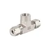 Marca Roke Tubo Imperial de Acero Inoxidable 1/16" - 2" Conector Tee de Rama con Rosca Interna y Doble Virola