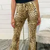 Aliexpress 2026 Amazon Pantalones Casuales con Estampado de Leopardo Europeos y Americanos Moda Otoñal para Mujer Nuevos Pantalones Acampanados de Cintura Alta para Mujer