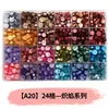 Perlas de cera octogonales, 100 estilos en compartimentos separados, perlas de cera para sellos de cera, empaque de caja de color mixto, venta al por mayor