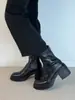 Nuevo estilo 2026, elegantes, con tacón grueso, de ajuste ceñido, botines, botas cortas para mujeres petite, Botas estilo Martin de tacón alto, Botines Chelsea