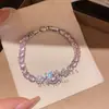 Pulseira simples com fecho em zircônia em formato de coração, estilo luxo leve francês, design único, temperamento de nicho, acessório de mão versátil e requintado