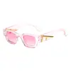 Gafas de sol de moda 2026 con montura cuadrada para mujer Estilo Ins moderno Gafas de sol transparentes rosas Anti-UV Personalizadas Modernas