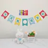 Bandera de feliz cumpleaños decoración de fiesta diseño de escena niño y niña de un año accesorios para fotos infantiles bandera colorida
