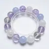 Pulsera de Cristal Natural Lavanda Latido Lento para Mujer, Versátil Moda Copo de Nieve Pulsera Fantasma al por Mayor