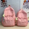 Mochila escolar de estilo coreano con lazo de lunares para niñas, adecuada para estudiantes de secundaria, preparatoria, universitarios y uso diario, así como para viajes