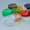 Tarro de plástico PET de boca ancha inclinado en stock, tarro de plástico sellado para snacks y dulces de grado alimenticio