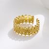 Anillo simple de estilo europeo y americano de suministro transfronterizo, chapado en oro de 18 quilates, abertura hueca, ajustable, de acero inoxidable para mujer