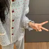 Pijama de Gasa de Algodón con Estampado de Lunares Inspirado en el Diseño para Mujer, Nuevo Estilo Primavera y Otoño 2025, Conjunto de Ropa de Casa de Algodón Puro, Gasa de Doble Capa