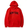 Moletons Novos de Nova York Cidade Americana para Homens e Mulheres, Moletons Gráficos da Moda com Estampa de Letras, Capuz Casual Solto Harajuku