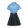 Disfraz de Policía Infantil para Halloween, Atuendo de Juego de Rol, Suministro Exclusivo Transfronterizo para Niños, Uniforme de Policía Femenino de Una Pieza