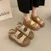 Sandalias Birkenstock Blancas con Tacón de Almohada y Suela Gruesa para Mujer, Verano 2026, Modelo Nuevo Súper Popular, Gama Alta, Extremadamente Elegantes, Estilo Romano que Aumenta la Altura