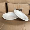 Cerámica 8.75 plato hondo plegable de hilo plato de línea plato de sombrero de paja plato de sopa plato de cerámica para el hogar plato blanco simple