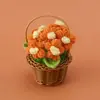 Puesto de Mercado Nocturno Cesta Tejida Terminada a Mano Flor de Pompa 7 Cabezas Planta en Maceta Regalo para Compañeros de Clase, Maestros y Colegas