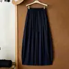 Pantalones casuales para mujer con estampado de espiga, de Tencel, con dobladillo curvo, nuevos de verano 2026, de cintura alta, fluidos, holgados, adelgazantes, versátiles, de pierna ancha