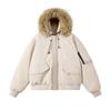 Ropa para Hombre Acu Chaqueta de Algodón para Hombre con Cuello Desmontable de Piel en Invierno Parka Camuflada con Capucha Gruesa Holgada Chaqueta de Algodón