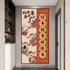 Nueva Pintura Decorativa Estilo Chino de los Cinco Dioses de la Riqueza Pegatina Creativa de Buena Moral Mural para Pasillo del Hogar Pegatina de Entrada