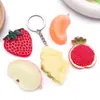 Fatias de Frutas de Resina Transfronteiriças Romã Abacaxi Kiwi Pingente de Bolsa Acessórios para Chaveiro DIY Pingente
