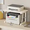 Pequena prateleira para impressora, prateleira de camada dupla na mesa, armazenamento de copiadora para mesa de escritório, suporte de mesa