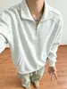 Sudadera con media cremallera y cuello alto estilo retro americano para hombre, capa interior de peso pesado para otoño, capa base, ajuste limpio, chaqueta para pareja