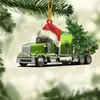 Adornos Navideños Camionero Decoración Navideña Colgante Acrílico Plano Amantes de los Autos Colgante para Fiesta de Navidad