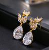 Moda europeia e americana elegante grande gota de água brincos simples Mori grade brincos fábrica em estoque atacado acessórios