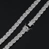 Hip-hop europeo y americano microincrustado de circonita Cuadrado full diamond cadena de cristal sugar chapado en oro real personalidad hipster HipHop collar al por mayor