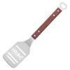 Pala para barbacoa de acero inoxidable con letras pala para barbacoa al aire libre herramientas para barbacoa para acampar mango de madera pala para freír pala para freír hueca creativa