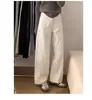 Jeans Blancos Scimitar de Pierna Ancha para Mujer 2025 Nuevo Otoño Americanos de Cintura Alta Ajustados Altos Guadaña Pantalones Rectos