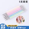 Set de Bolígrafos para Puntos de Uñas al por Mayor con Cinco Bolígrafos de Doble Punta para Puntos de Uñas, Bolígrafo para Perlas y Aguja para Flores Set Especial de Bolígrafos para Uñas