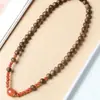 Nuevo Estilo Chino Pulsera de Doble Círculo de Madera Chenxiang Ágata Natural Jade Hetian Jade Azul Agua Pulsera Roja del Sur para Hombres y Mujeres Lujo Ligero