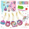 Nuevo Llavero Acrílico de Pintura de Diamantes DIY Hecho a Mano Transfronterizo Donut Unicornio Punto Diamante para Niños Colgante para Bolso