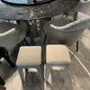 Taburete de plástico engrosado para uso doméstico, extra grueso, moderno y simple, apilable, cómodo para sentarse a largo plazo, taburete redondo alto