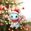 Amazon Venta Caliente Transfronteriza Adornos Planos de Acrílico Navideños Decoraciones para Árbol de Navidad Dinosaurio Navideño