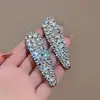 Presilha lateral com franja e cristais, elegante e luxuosa, super brilhante, cheia de strass, presilha BB formato gota d'água, presilha de cabelo lateral de alta qualidade para mulheres