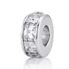 Nueva Joyería de Lujo Ligero de Aleación 2026 con Incrustaciones Completas de Diamante Cuadrado Alrededor de Anillo Blanco Plateado Accesorios DIY para Comercio Exterior Transfronterizo