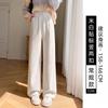 Calça de Veludo Cotelê Wide Leg para Mulheres, Novo Estilo Primavera e Outono 2026, Versão Estreita Fina Casual para Figuras Baixas, Calça Reta de Veludo Cotelê