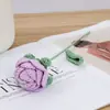 Rosa de hilo de simulación al por mayor rosa artificial hecho a mano de un solo color decoración del hogar regalo de festival