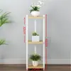 Soporte para Flores Sala de Estar Múltiples Niveles Mesa para Flores de Pie Simple Moderno Acero Madera Estante de Almacenamiento Balcón Interior Soporte para Maceta de Potos