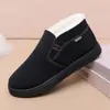 Sapatos de pano de Pequim antigo masculinos de algodão inverno com mais veludo espessados antiderrapantes quentes botas de algodão para pai sola macia sapatos para idosos dropshipping