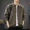 Camisa Jeans Lavada Degradê Masculina Primavera Americana Solta com Bolso Masculina Retrô Manga Longa Jaqueta Tendência