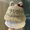 Atacado 25 Anos Outono e Inverno Novo Gatinho Fofo de Pelúcia Chapéu de Pescador Feminino Doce Engrossado Quente Chapéu Balde