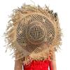 Sombrero de paja Lafite de ala grande para mujer, primavera y verano, nuevo estilo festivo, sombrero para el sol hueco, sombrero para el sol de playa junto al mar, moderno